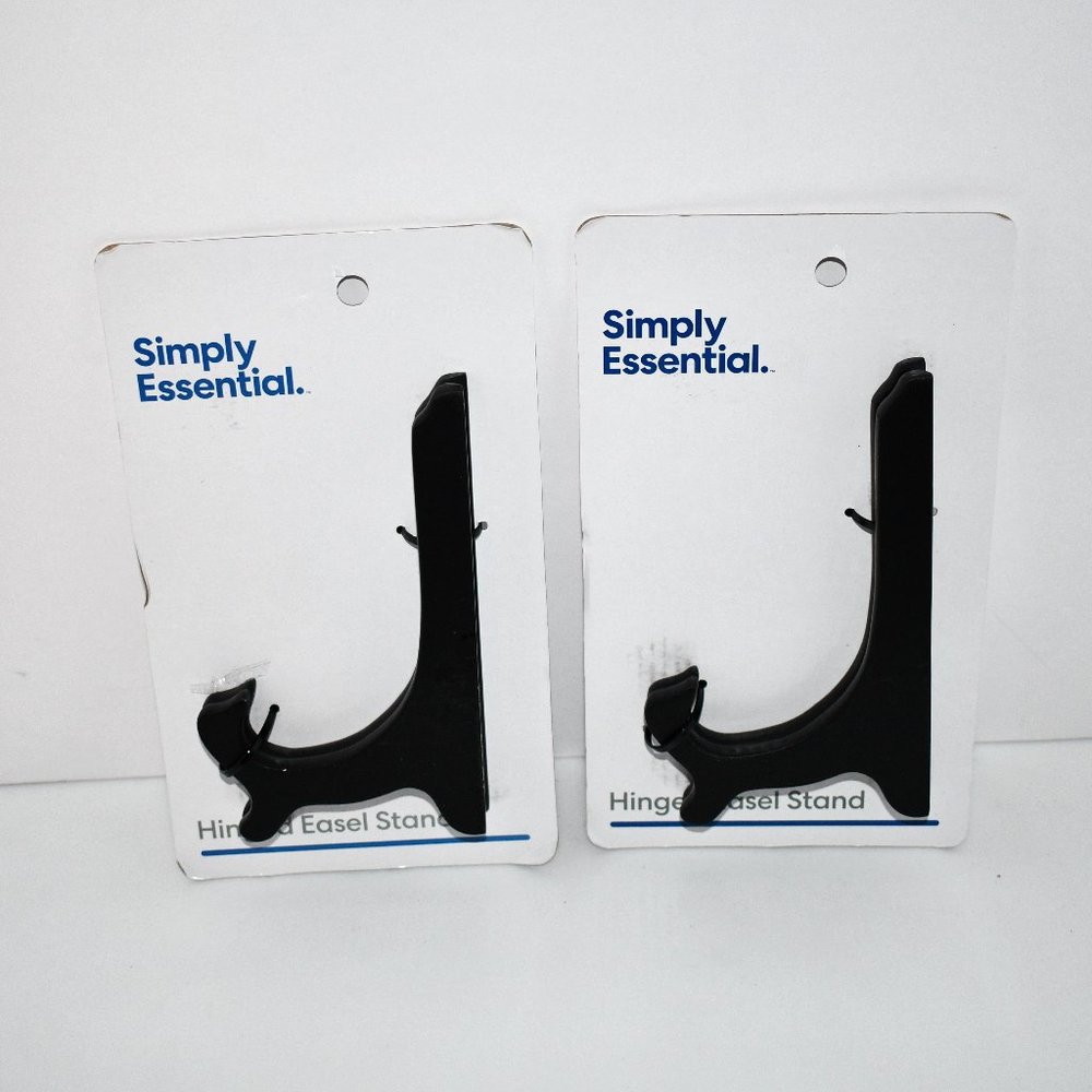 Simply Essential Black 6" Easel Plate Stand Holder – Set of 2, Folding Display S